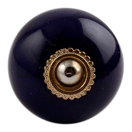 Navy Blue Golden Fitting Ceramic Knob